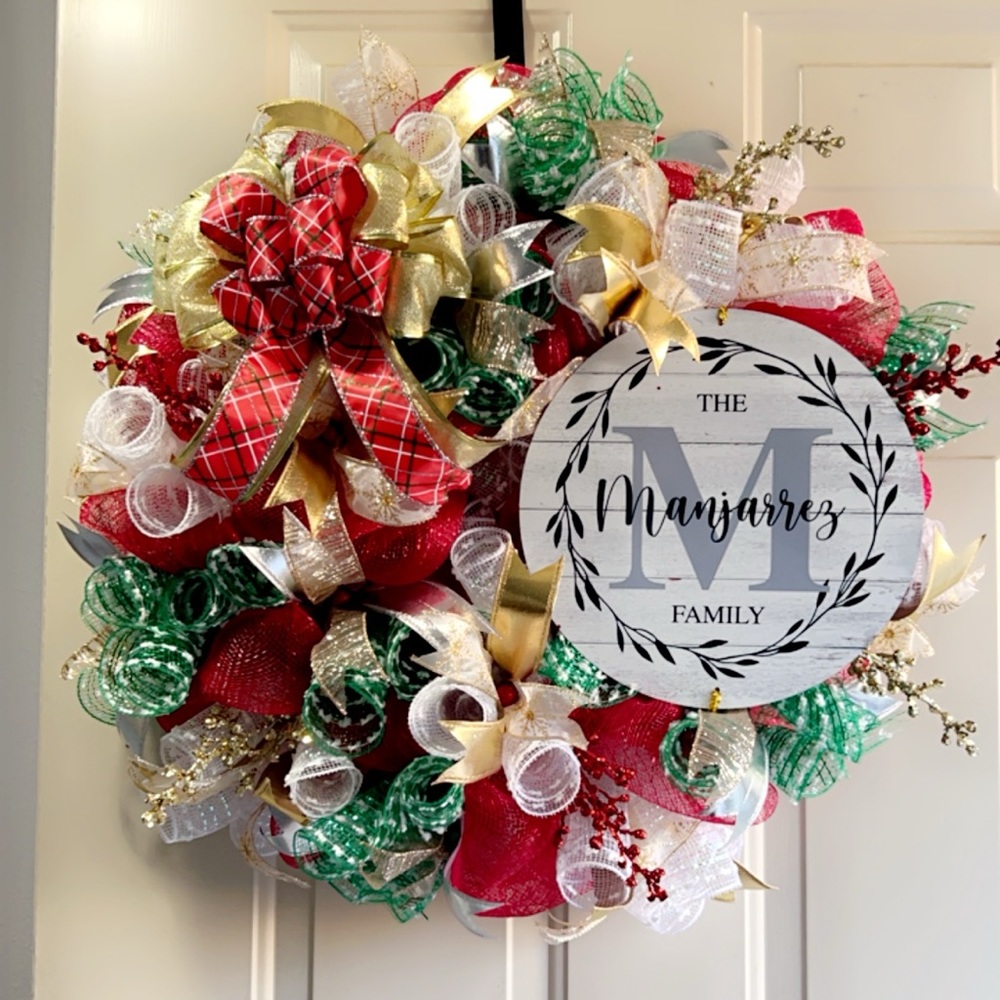 Customized Christmas Wreath.